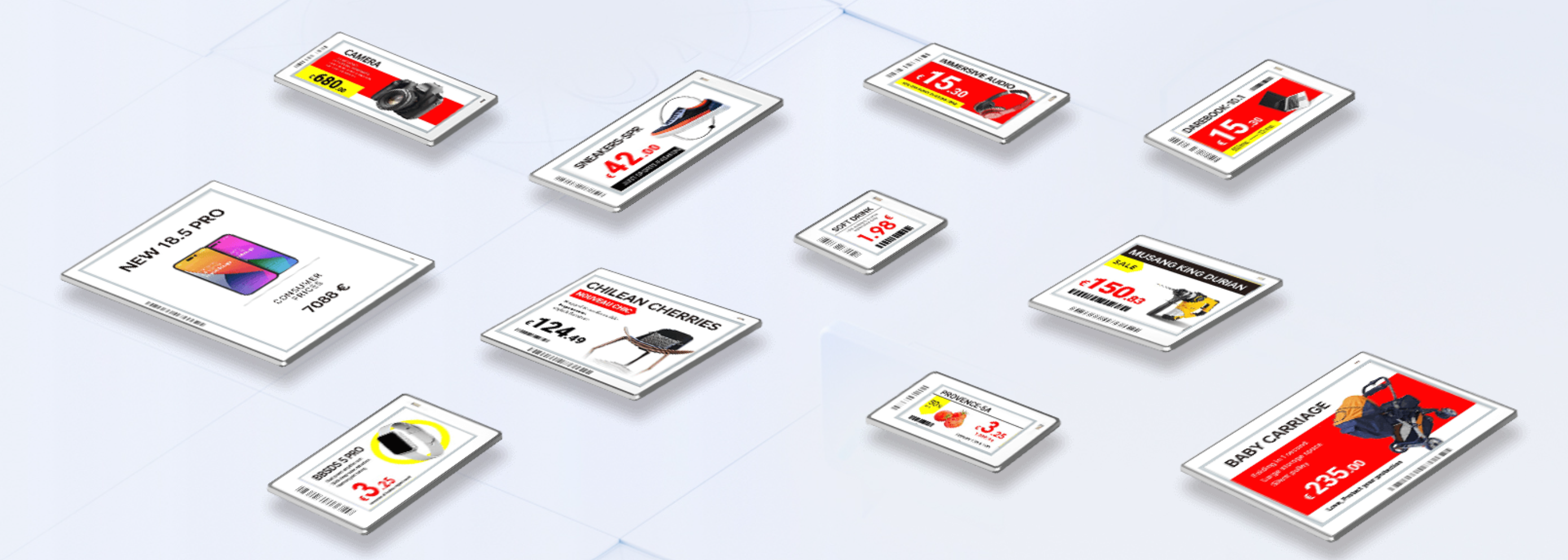 Electronic shelf label size and layout options