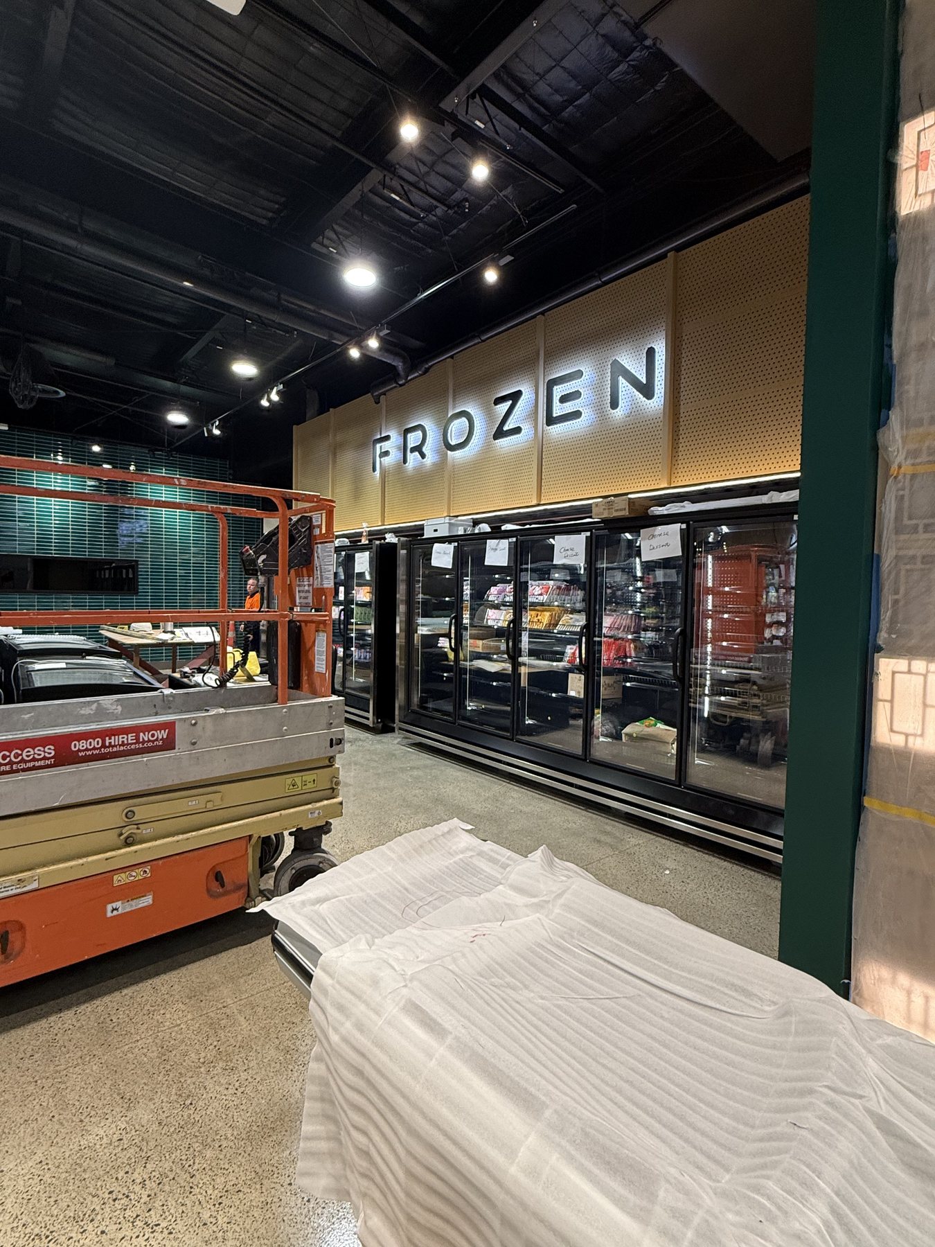 Structured cabling work during a supermarket fit-out